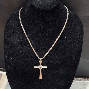 Vintage Retired James Avery Serenity Cross Pendant W/ Dove